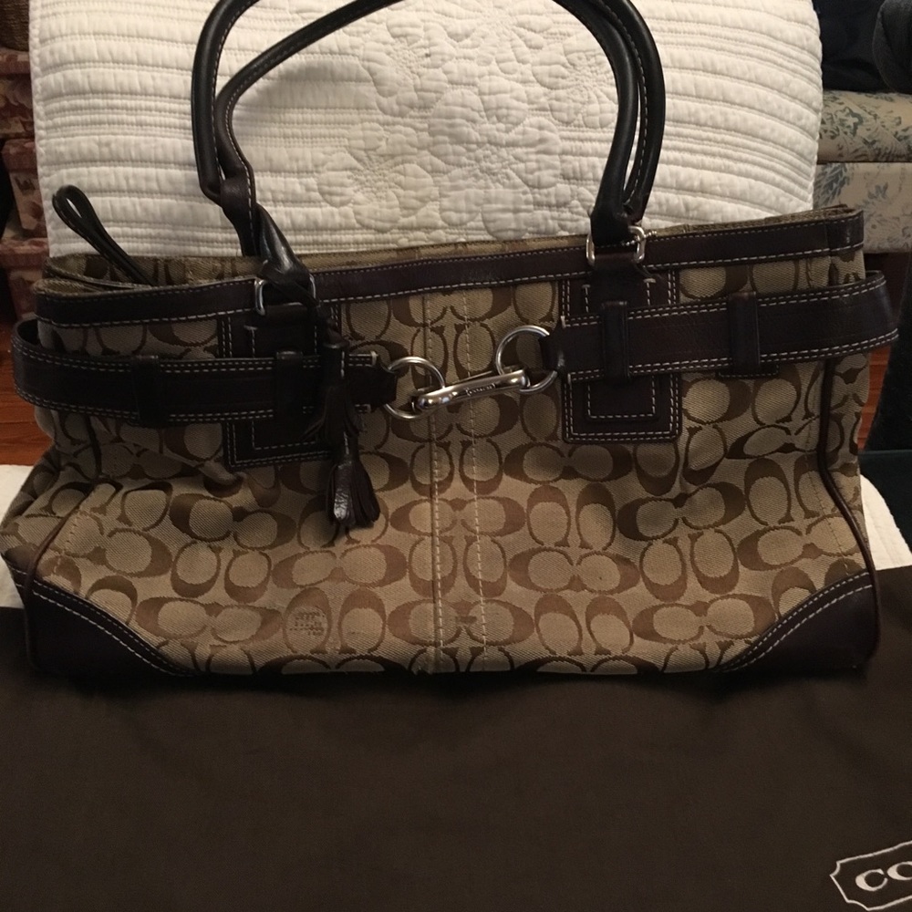 Coach canvas logo bag